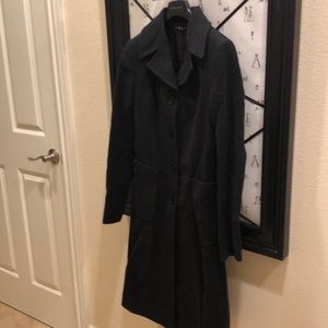 Sisley women dark grey wool coat